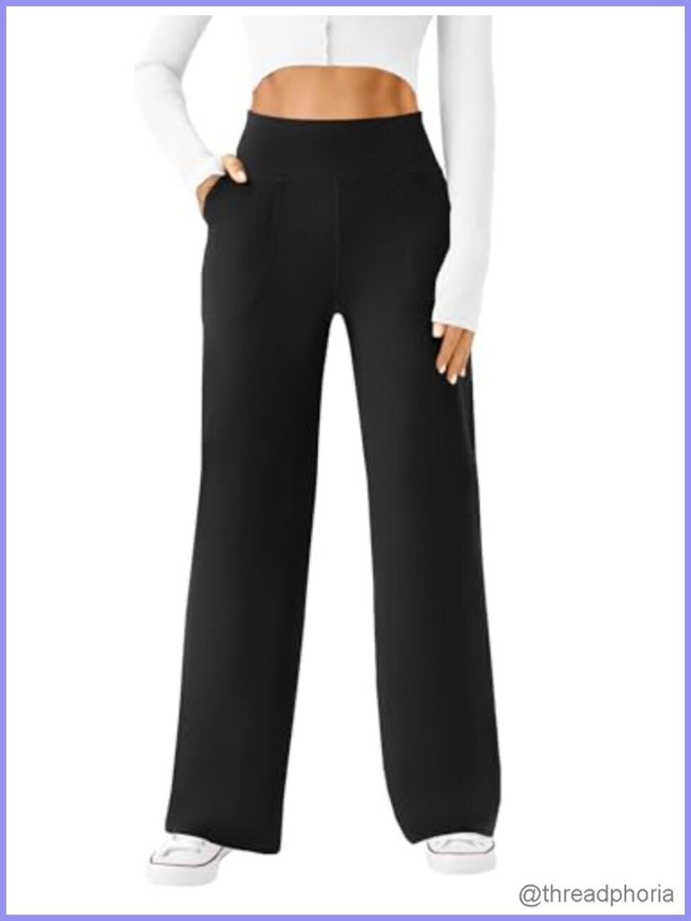 High Waist Wide Leg Yoga Pants with Pockets - Comfy Lounge Trousers